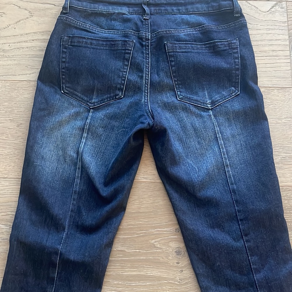 Boston Proper Skinny Exposed Seamed Stretch Deconstructed Hi Low Ankle Jean- 26W - Picture 9 of 11